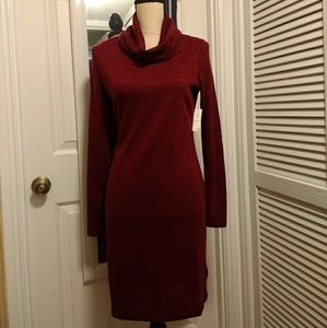 Cowl neck, light weight sweater dress